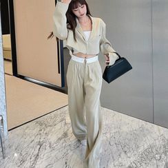 Seoul Crush - Set: Cropped Blazer + Dress Pants