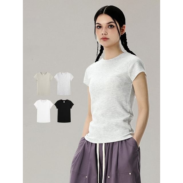Newin-Short-Sleeve Skinny Navy Tee