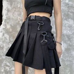 Guajillo - Cargo High-Waist Pleated Mini Skirt Guajillo - Cargo High-Waist Pleated Mini Skirt