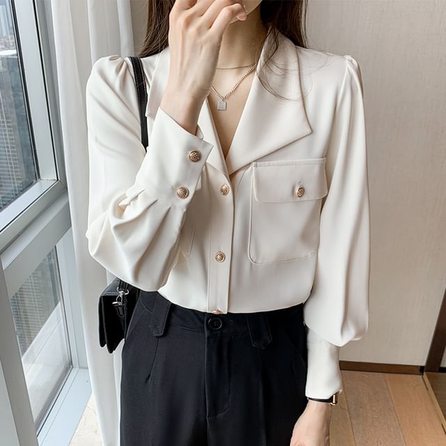 Dragan Pulse-Plain Chiffon Shirt