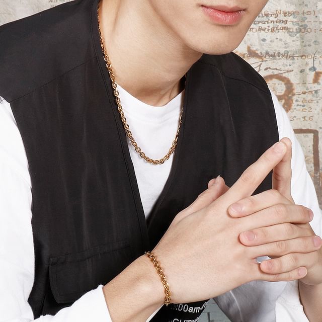 Tenri-Plain Chain Necklace Bracelet