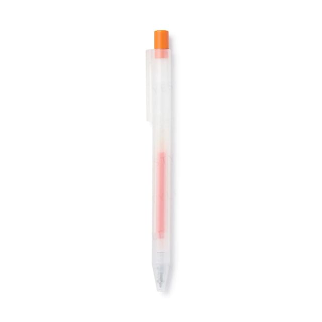 MUJI - Smooth Gel Ink Ballpoint Pen Knock Type 0.3mm Orange