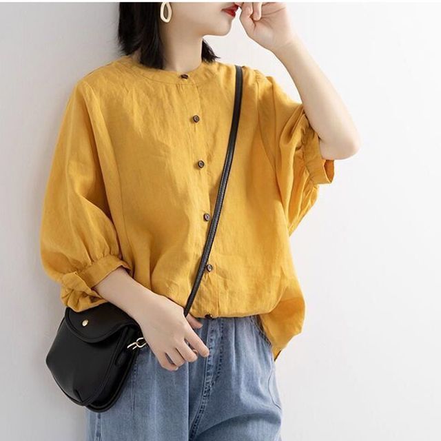 Everose-34-Sleeve Plain Blouse