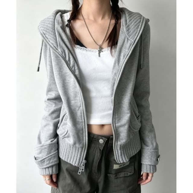 Sosana-Langärmlige locker sitzende Jacke aus Rippstrick