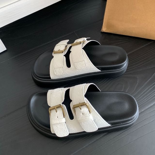 Queen Zoo-Buckled Platform Slide Sandals