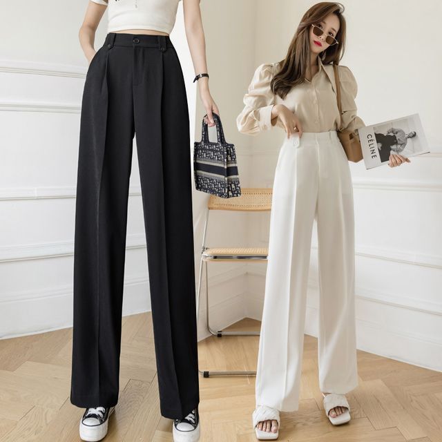 High-Waist Wide-Leg Dress Pants