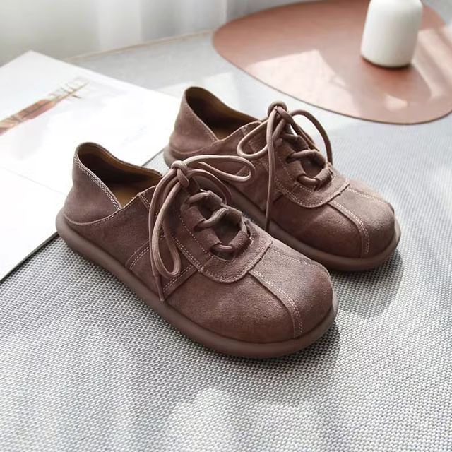 Freesia-Genuine Leather Plain Lace Ups