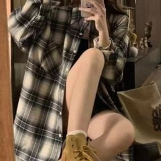 Everose-Long-Sleeve Plaid Shirt