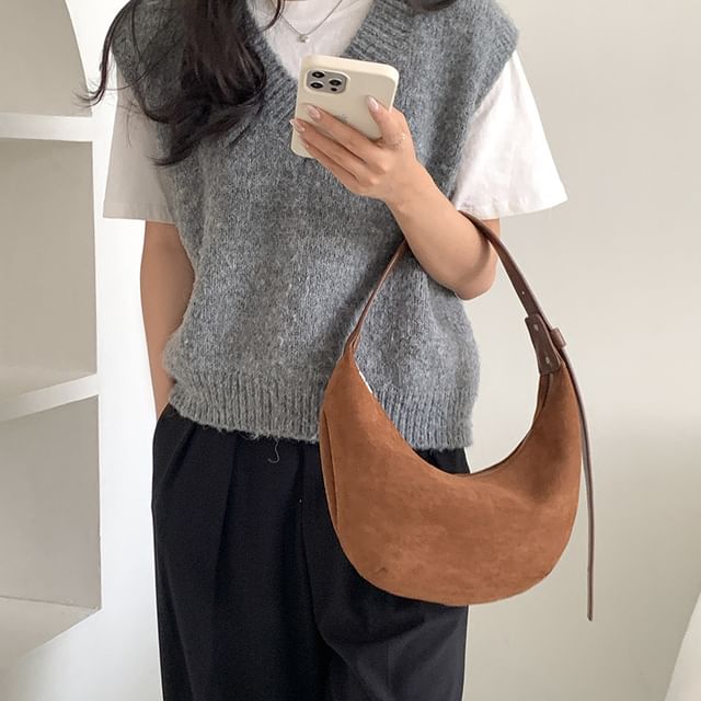 FAYLE-Faux Suede Shoulder Bag