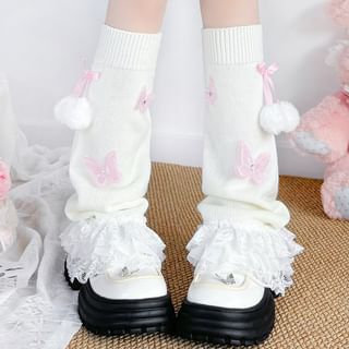Lace Trim Leg Warmers