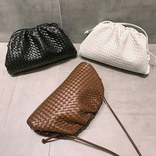 leather woven crossbody bag