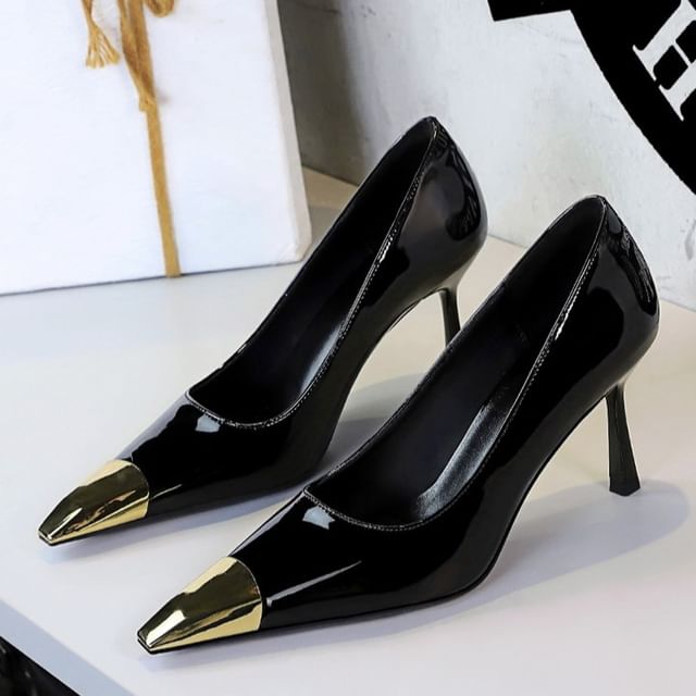 Niuna-Stiletto Cap Toe Pumps Various Designs