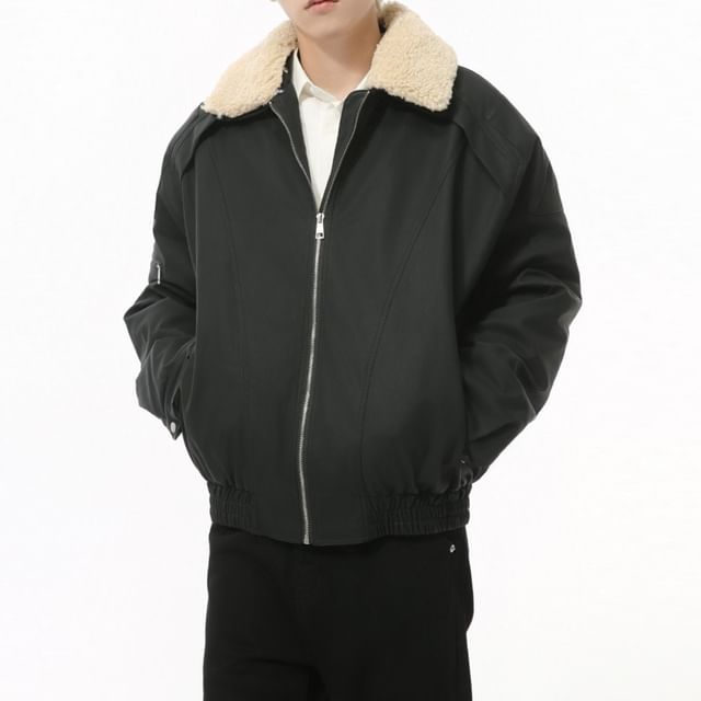 FAERIS-High Neck Fleece Lined Zip-Up Jacket