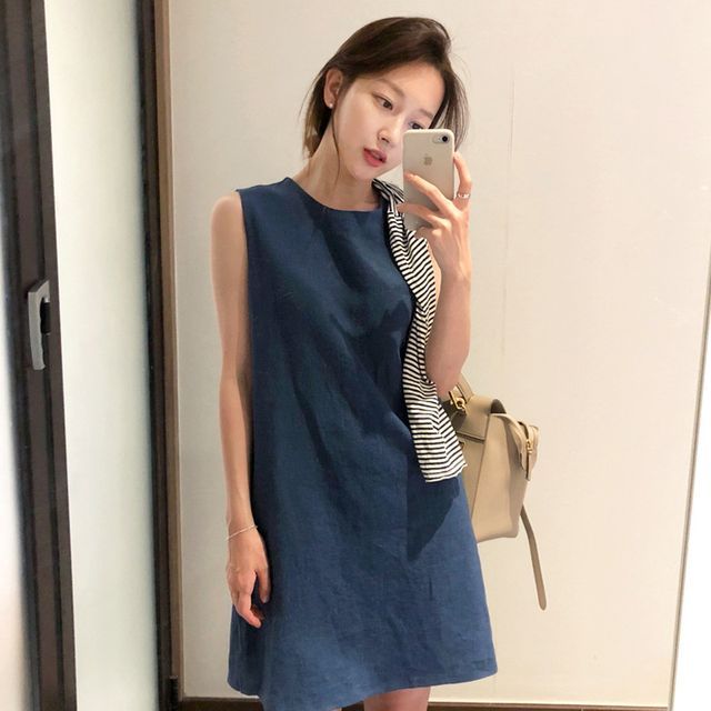 Odestra-Sleeveless A-Line Dress