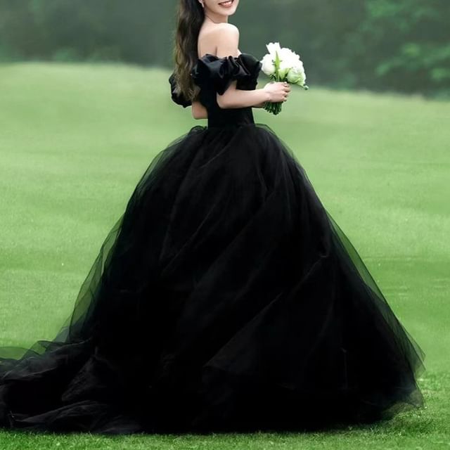 DreesHouse-Strapless Plain Sheer A-Line Wedding Gown