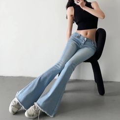 Jean Fille Trompette Taille Haute - Denim évasé Pattes D'éléphant, Style Y2K Décontracté (danse Jazz)