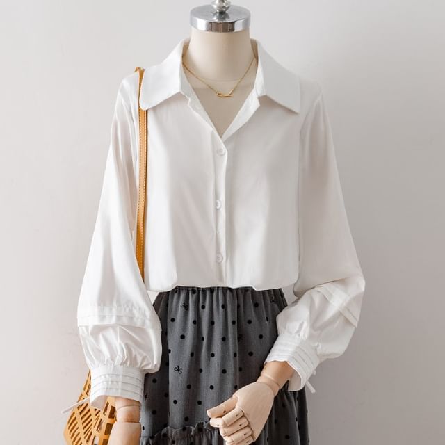 Cossita-Long-Sleeve Plain Shirt
