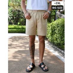 GERIO - Band-Waist Cotton Shorts GERIO - Band-Waist Cotton Shorts