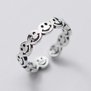 silver smiley ring