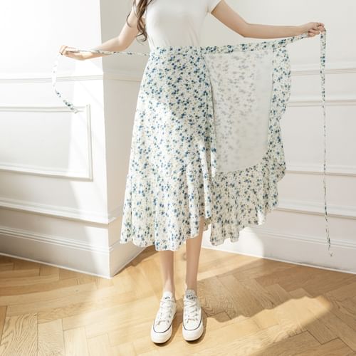 Floral midi cheap skirt wrap