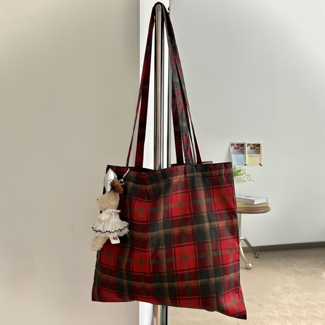 Basaran-Plaid Tote Bag