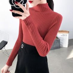 Norte - Mock Neck Ribbed Knit Top Norte - Mock Neck Ribbed Knit Top