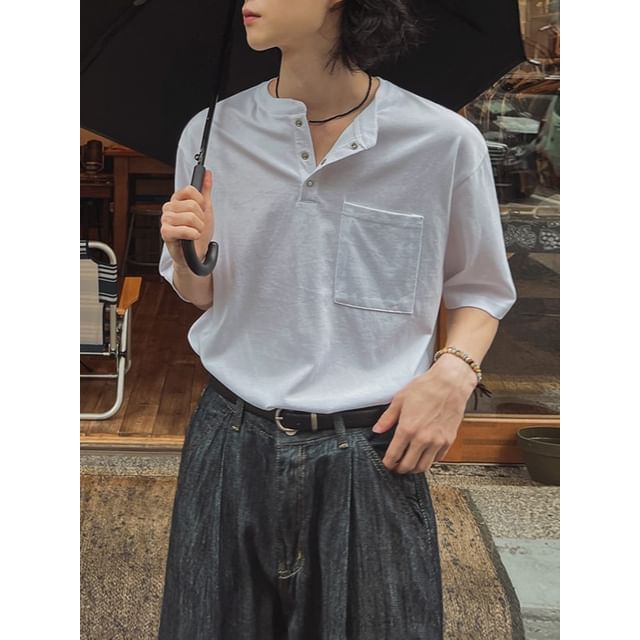 MRCYC-Overfit Short-Sleeve Pocket Henley