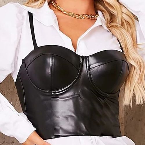 Faux leather cami on sale top