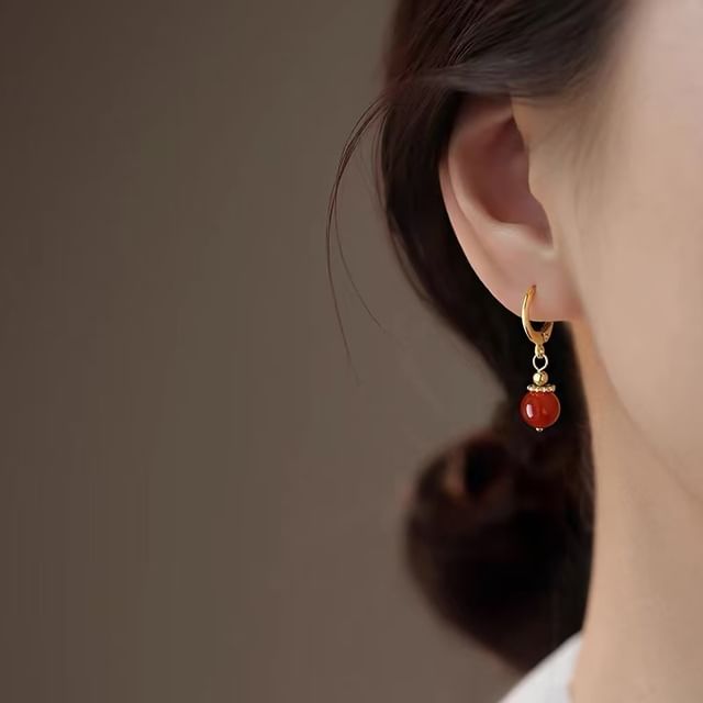pexrl jewelry-Sterling Silver Gemstone Drop Earring