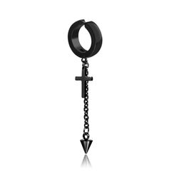 Prushia - Stainless Steel Cross Dangle Earring Prushia - Stainless Steel Cross Dangle Earring