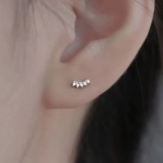 Parskletie-925 Sterling Silver Rhinestone Stud Earring
