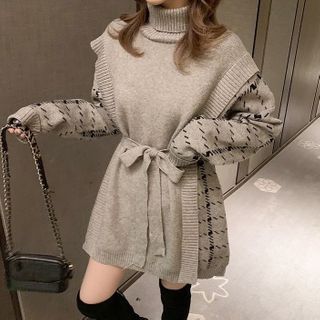 turtleneck mini sweater dress