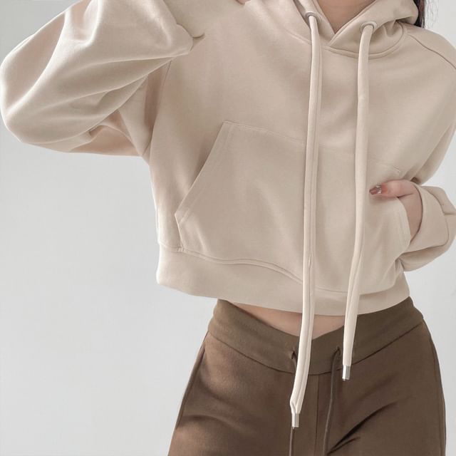plain cropped hoodie