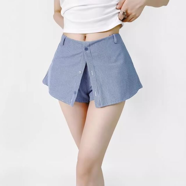 Lexama-Low Rise Striped Mini Skort