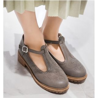 Freesia-T-strap Block Heel Pumps