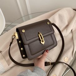 Bagtrix - Faux Leather Studded Crossbody Bag Bagtrix - Faux Leather Studded Crossbody Bag