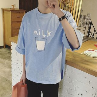 Soulcity - 'Milk' Print T-Shirt | YesStyle