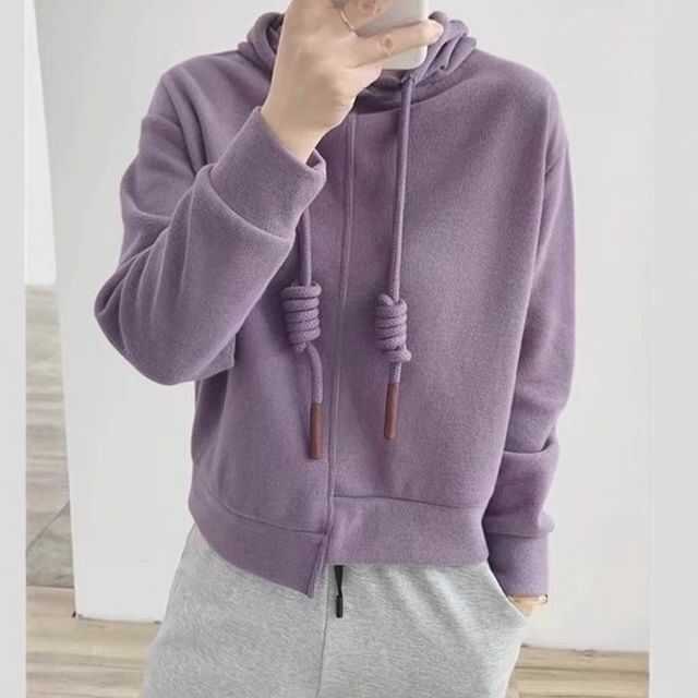 Omibayo-Long-Sleeve Plain Hoodie