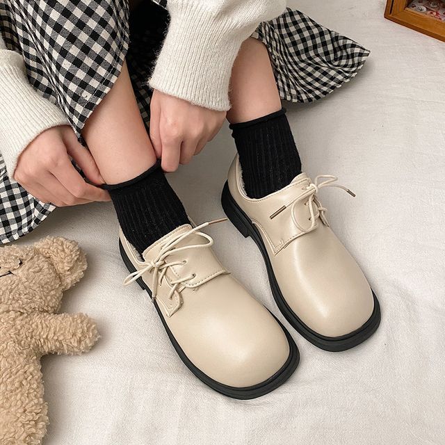 Queen Zoo Faux Leather LaceUp Shoes YesStyle