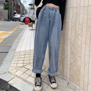 cropped loose fit jeans