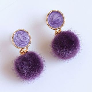 Joodii-Aretes de pompón Aretes de clip