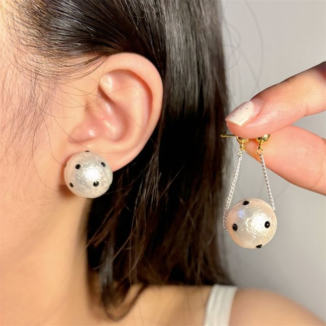 Chimerro-Dotted Faux Pearl Drop Earring Stud Earring