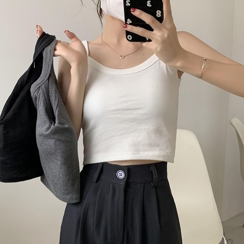 Moon City - Plain Cropped Camisole Top