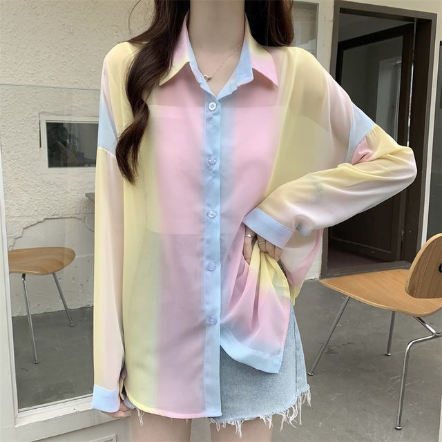 rainbow dress shirt women Rainbow Tops Womens