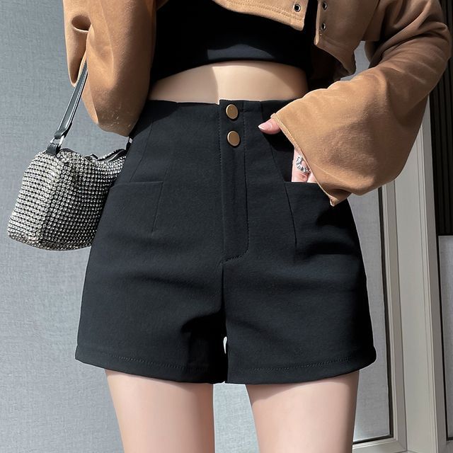 Dragan Pulse-High Waist Plain Dress Shorts