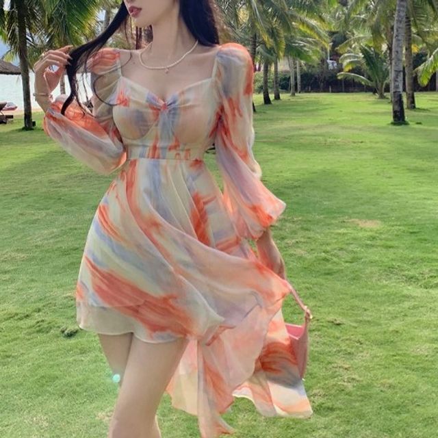 sachin and babi light blue dress The Romi Chiffon Tie Dye Dress – Thread + Seed