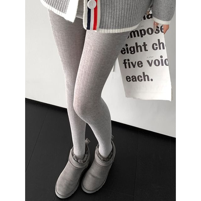 Shira-Warm Ribbed Tights in 7 Colors