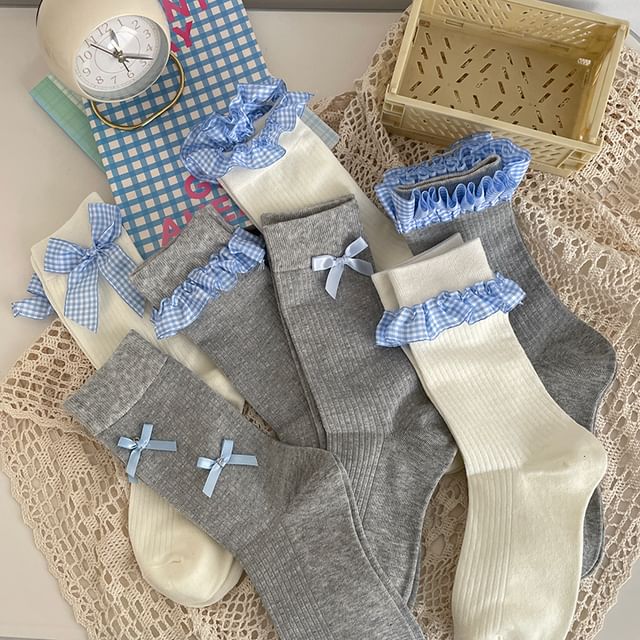 Mimiyu-Ribbed Socks Set