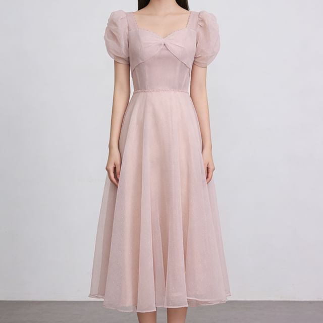 JVL - Short-Sleeve Plain A-Line Bridesmaid Dress | YesStyle