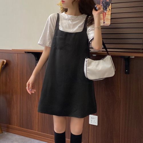 Shirt and cheap pinafore dress